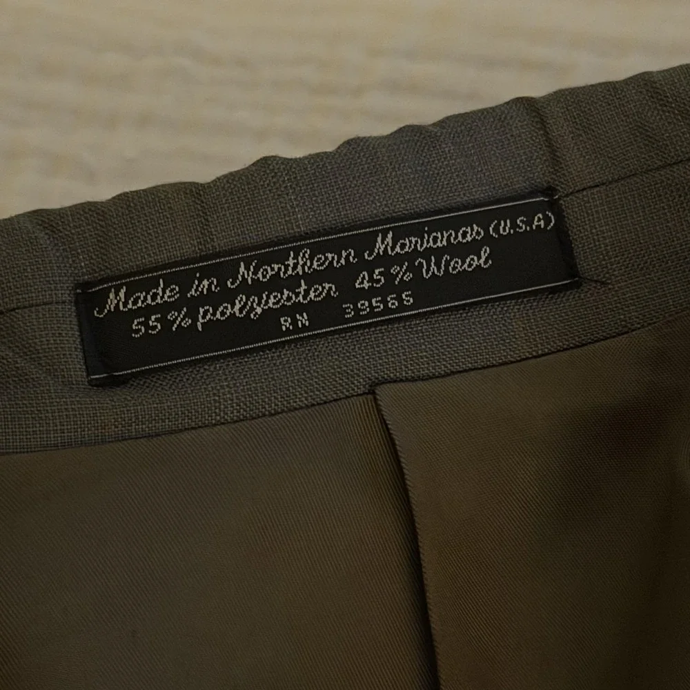 Andre‎ Vachon Suit Jacket Mens 46 Gray Pinstripe Wool Blend Double Breasted USA